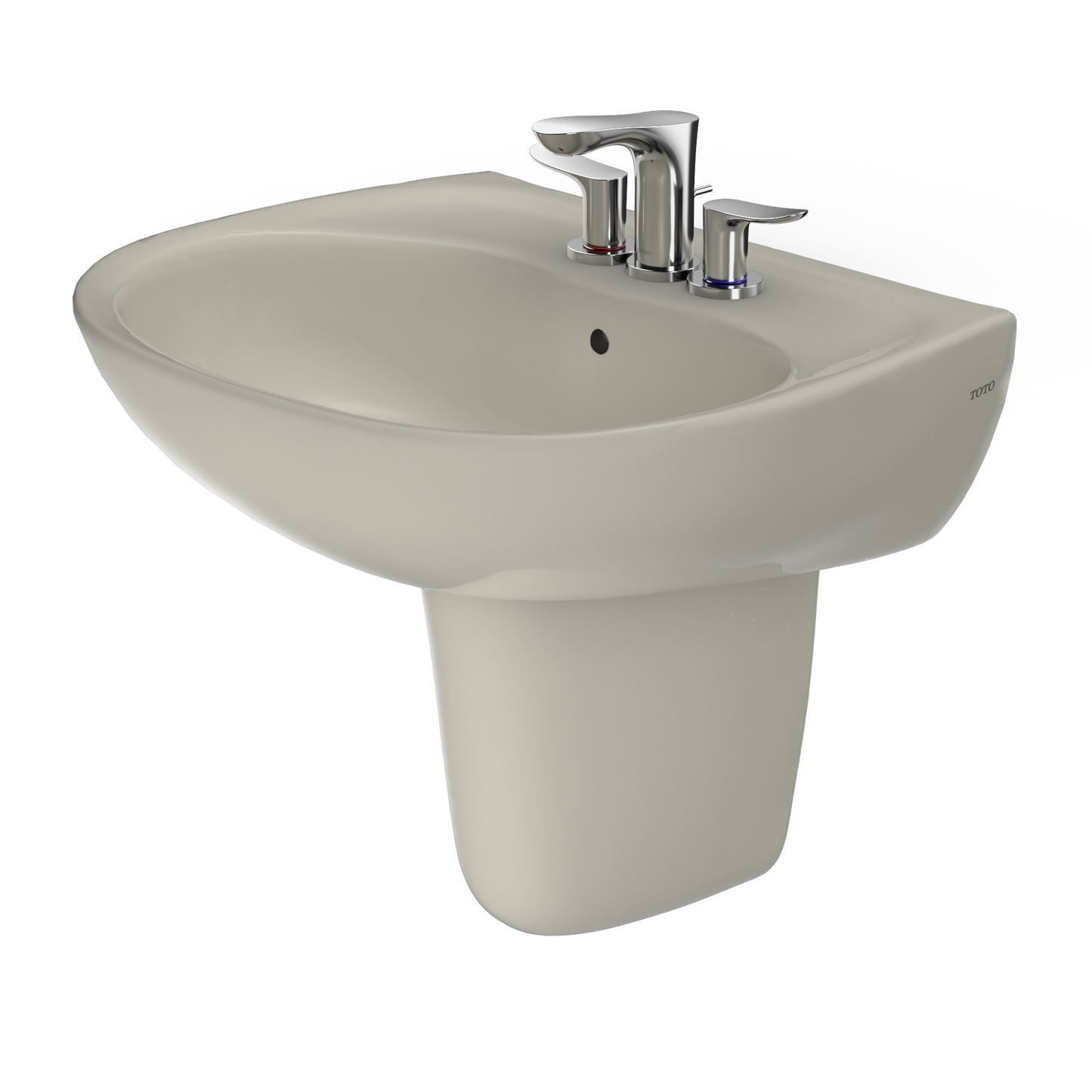 TOTO LHT241.4G#03 Supreme Oval Wall-Mount Bathroom Sink With Cefiontect And Shroud For 4 Inch Center Faucets - Bone