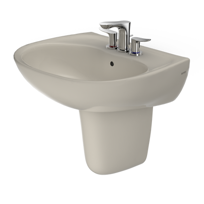 TOTO LHT241.4G#03 Supreme Oval Wall-Mount Bathroom Sink With Cefiontect And Shroud For 4 Inch Center Faucets - Bone