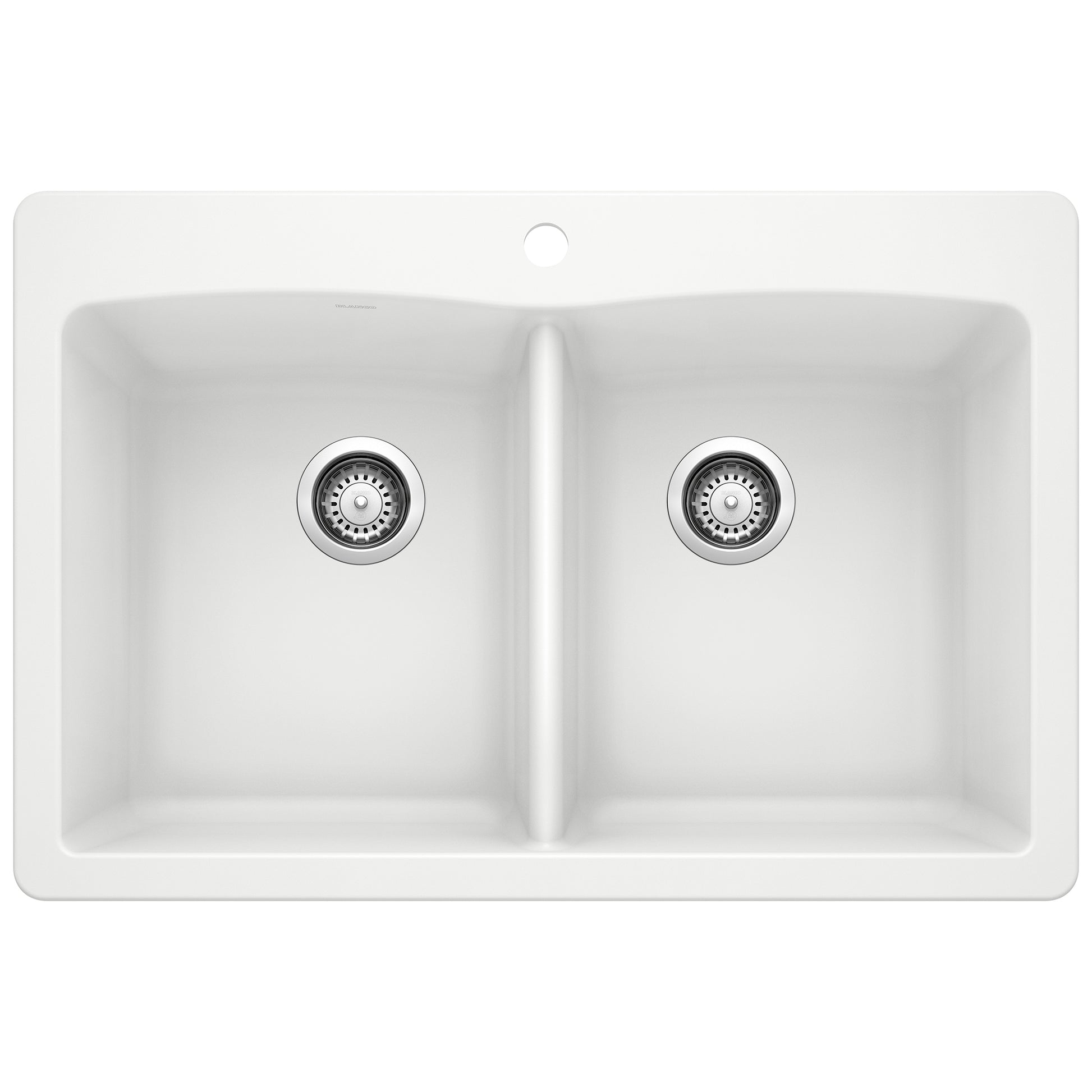BLANCO 440221 Diamond Diamond SILGRANIT 33" 50/50 Double Bowl Dual Mount Kitchen Sink - White in White