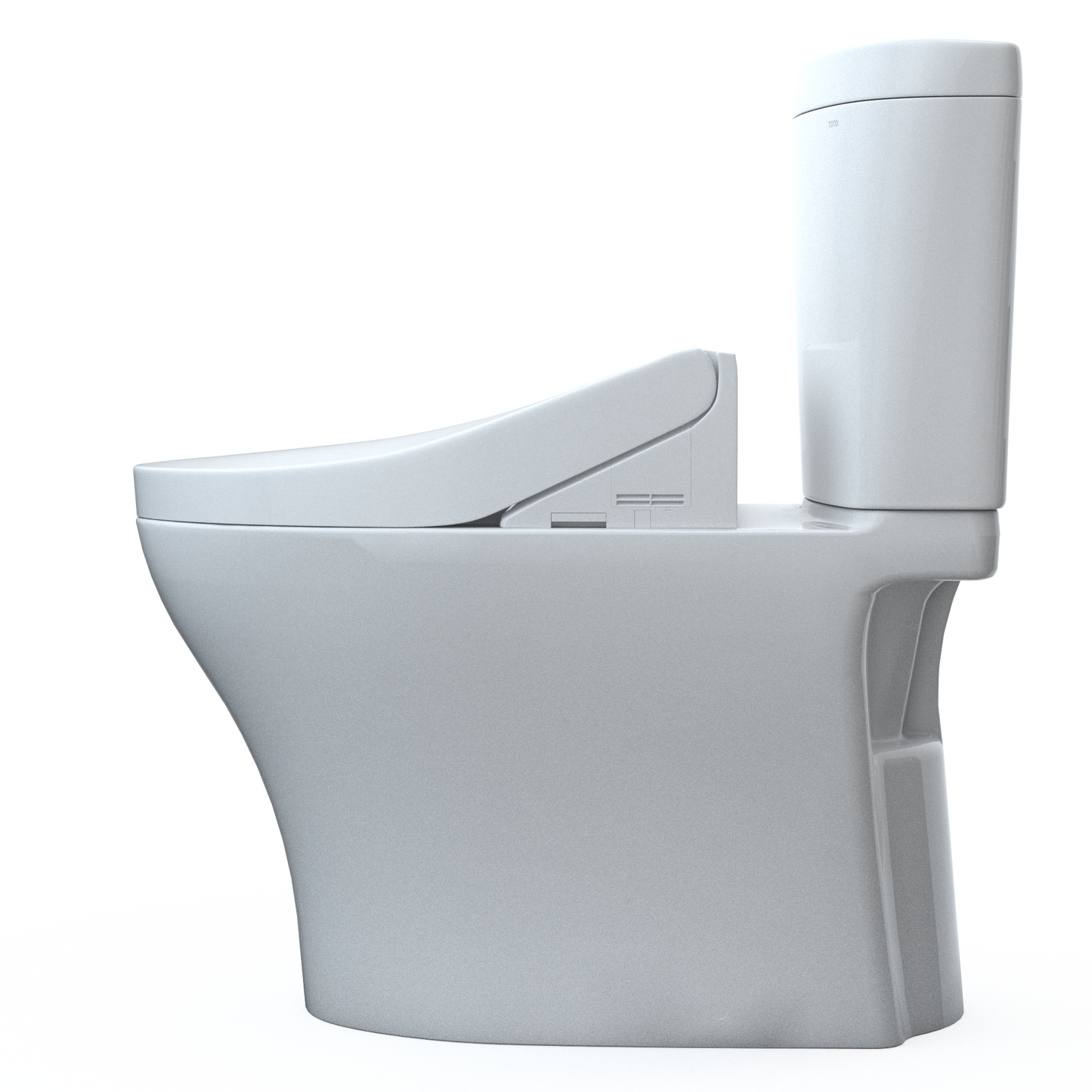 TOTO MW4483084CEMFGN#01 WASHLET+ Aquia IV Arc Two-Piece Elongated Dual Flush 1.28 and 0.9 GPF Toilet with C5 Bidet Seat , Cotton White