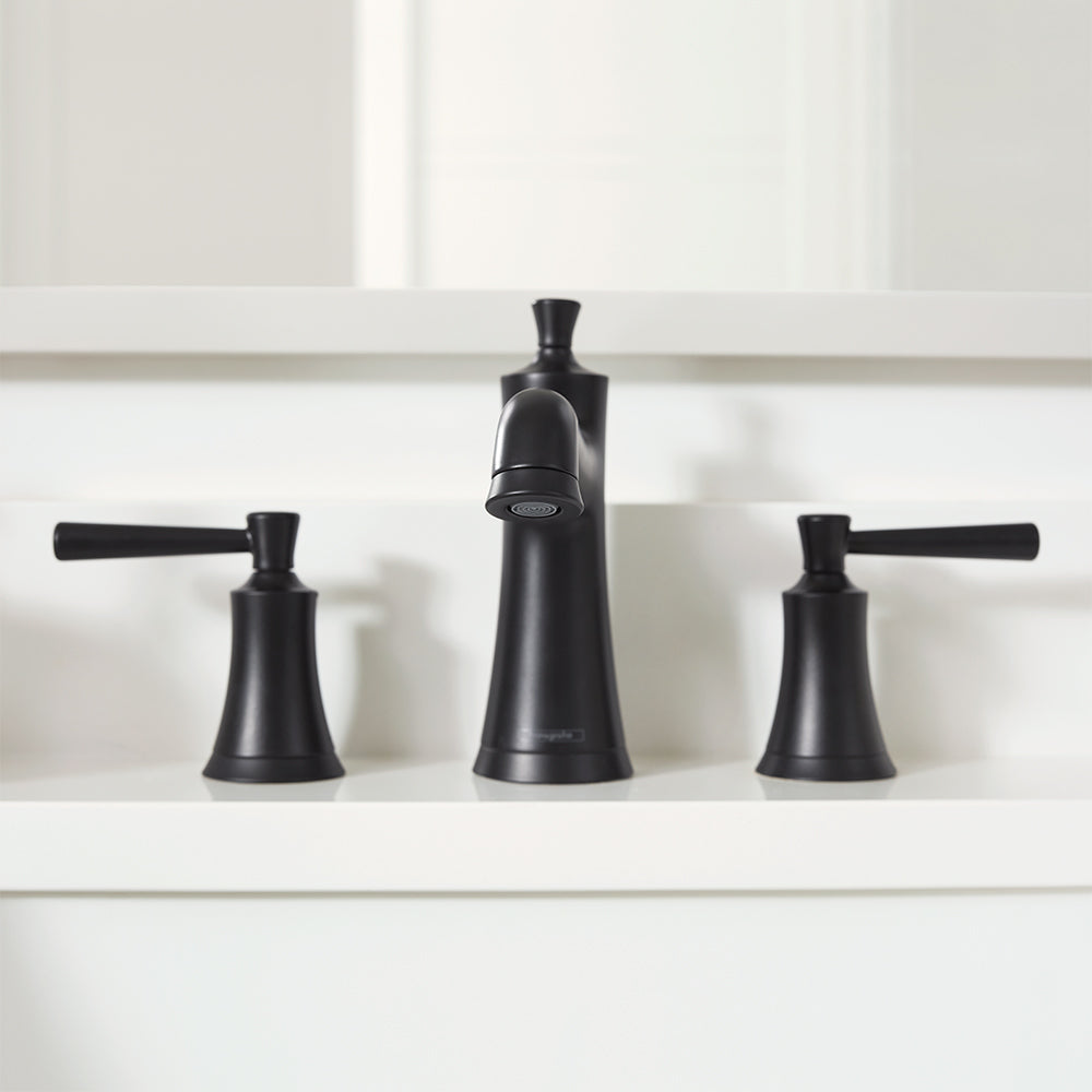 HANSGROHE 04774670 Joleena Widespread Faucet 100 with Pop-Up Drain, 1.2 GPM - Matte Black