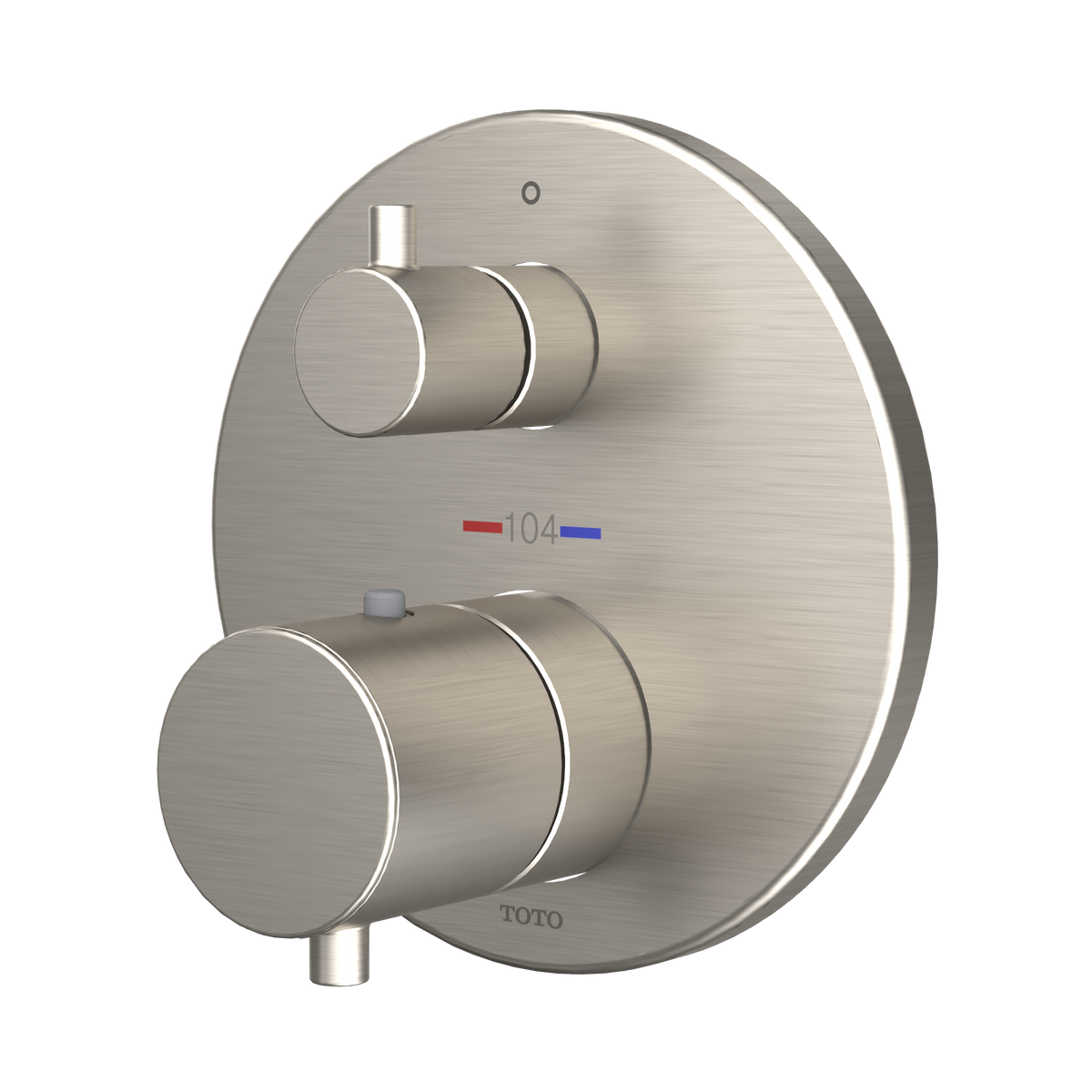 TOTO TBV01408U#BN Round Thermostatic Mixing Valve With Two-Way Diverter Shower Trim - Brushed Nickel