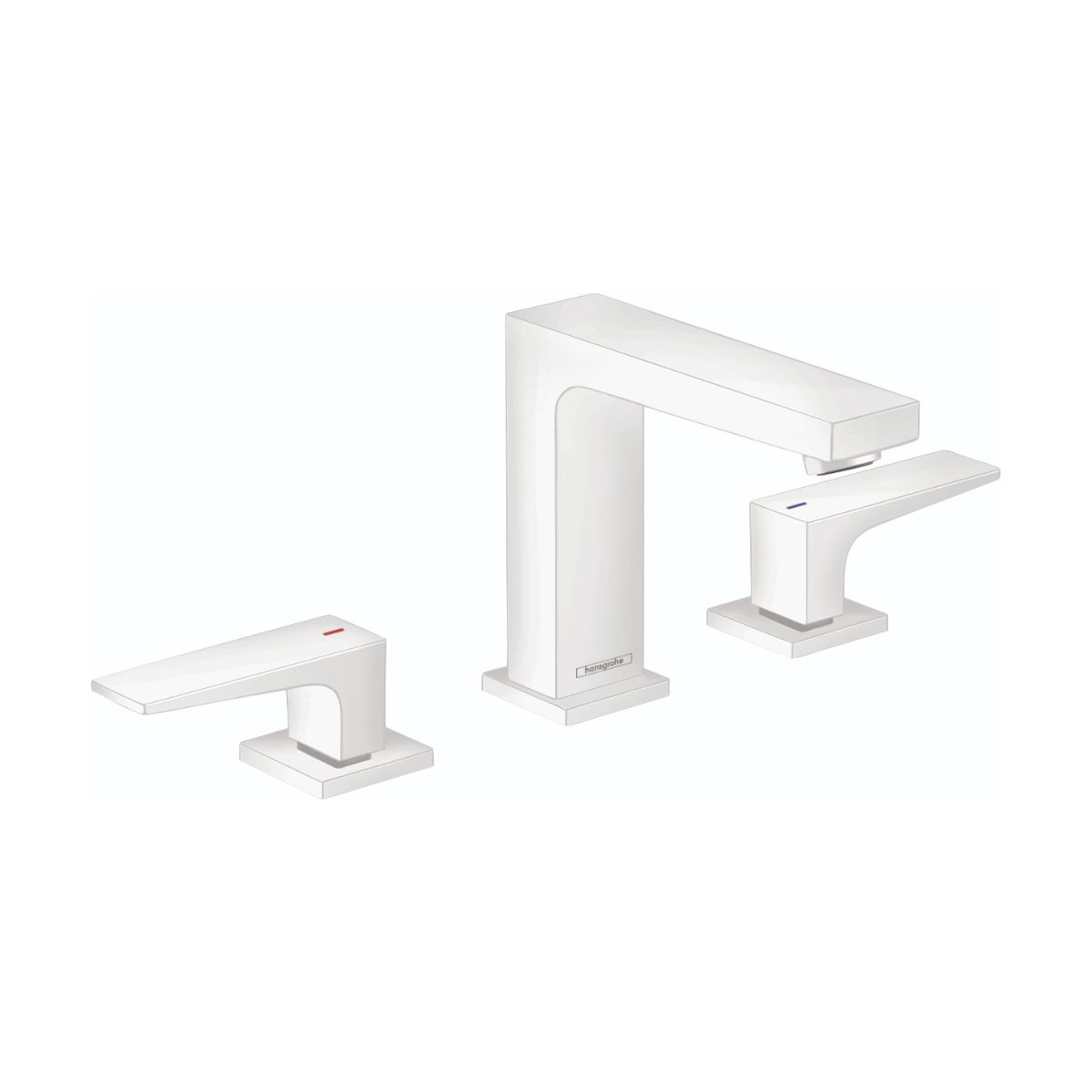 HANSGROHE 32516701 Metropol Widespread Faucet 110 with Lever Handles and Pop-Up Drain, 1.2 GPM - Matte White