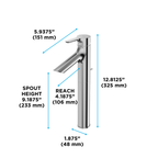 TOTO TLS01307U#CP Tls01307U#Cp Lb Series 1.2 Gpm Single Handle Bathroom Faucet For Vessel Sink With Drain Assembly - Polished Chrome
