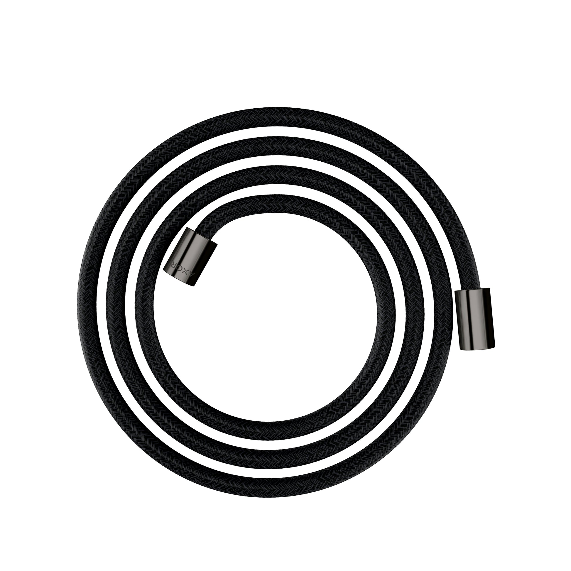 AXOR 28291330 Shower Solutions Textile Hose with Cylindrical Nut, 79" - Polished Black Chrome