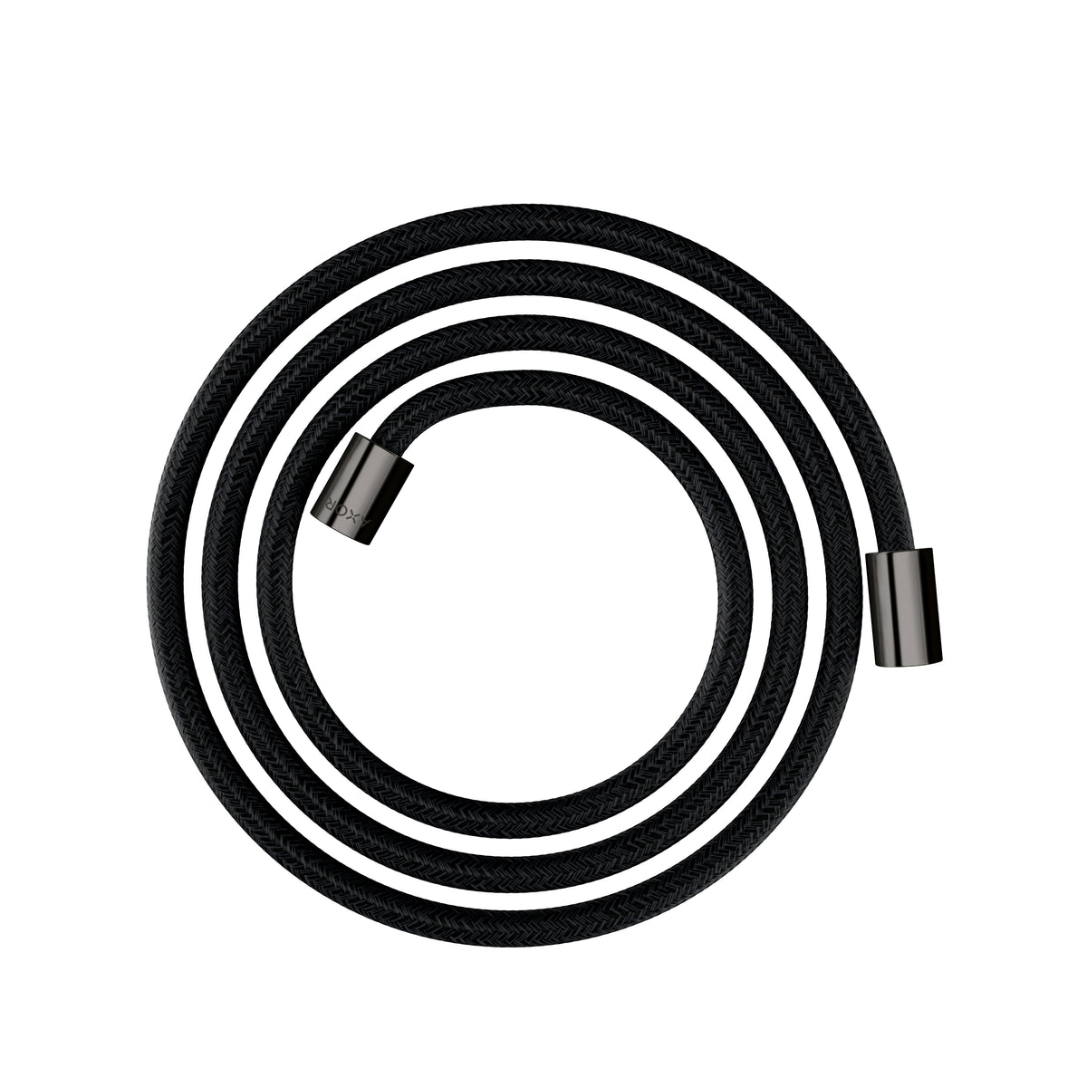AXOR 28291330 Shower Solutions Textile Hose with Cylindrical Nut, 79" - Polished Black Chrome