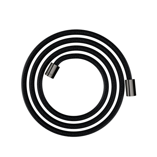 AXOR 28291330 Shower Solutions Textile Hose with Cylindrical Nut, 79" - Polished Black Chrome