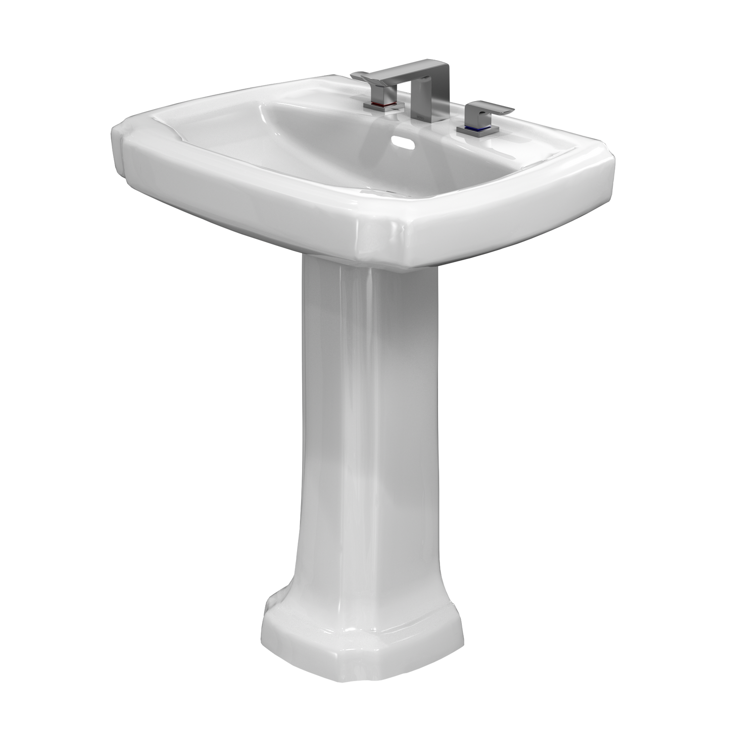 TOTO LPT970.8#01 Guinevere 27-1/8" x 19-7/8" Rectangular Pedestal Bathroom Sink for 8 Inch Center Faucets , Cotton White