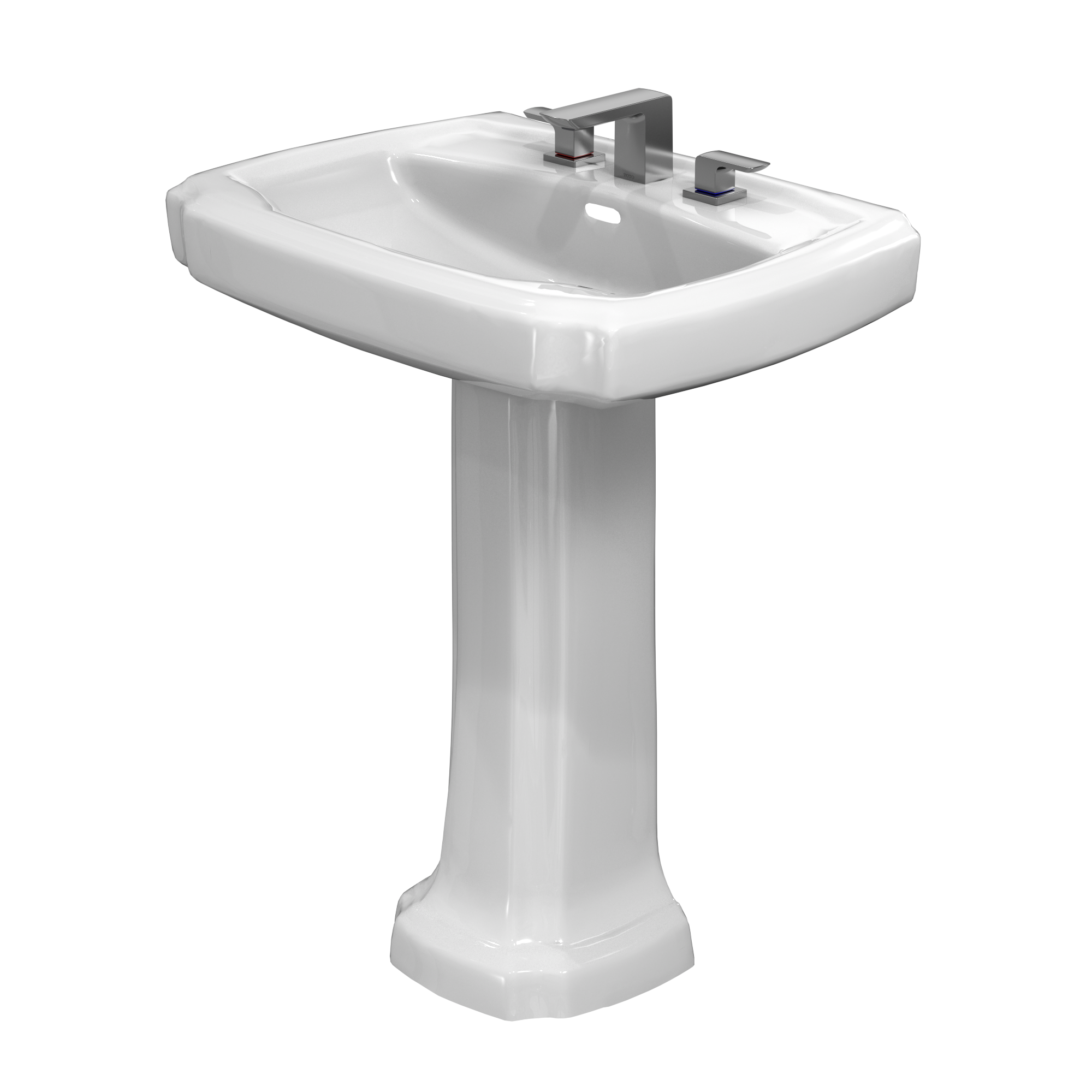 TOTO LPT970.8#01 Guinevere 27-1/8" x 19-7/8" Rectangular Pedestal Bathroom Sink for 8 Inch Center Faucets , Cotton White