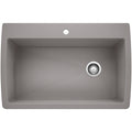 BLANCO 440193 Diamond Diamond SILGRANIT 33.5" Super Single Dual Mount Kitchen Sink - Metallic Gray in Metallic Gray