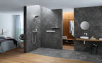 HANSGROHE 04864700 Rainfinity Showerhead 250 3-Jet, 1.75 GPM with RainSelect Thermostatic Trim for 4 Functions - Matte White