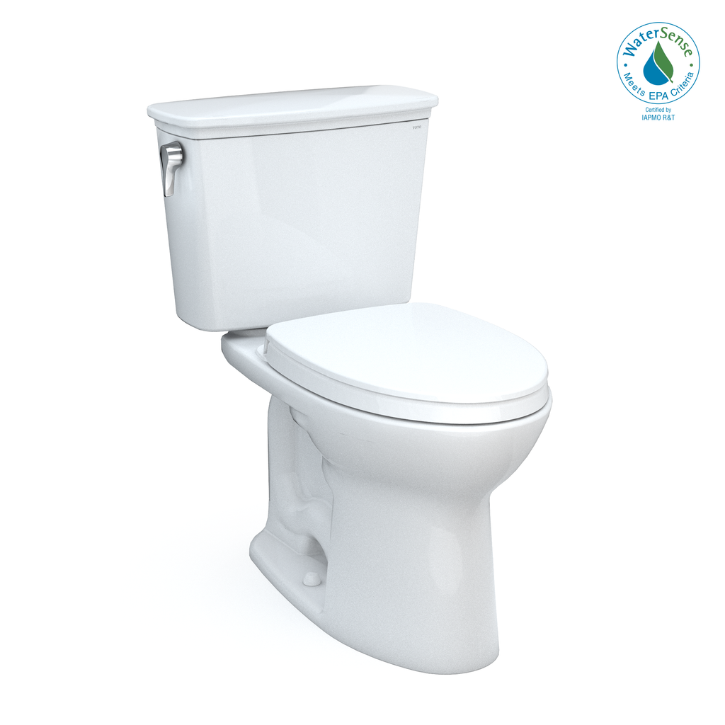 TOTO MS786124CEFG.10#01 Drake Transitional Two-Piece Elongated 1.28 Gpf Universal Height Tornado Flush  Toilet With 10 Inch Rough-In - Cotton White
