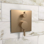 HANSGROHE 15862141 Ecostat Pressure Balance Trim Square with Diverter - Brushed Bronze