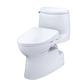 TOTO MW6144736CUFGA#01 WASHLET+ Carlyle II 1G One-Piece Elongated 1.0 GPF Toilet with Auto Flush WASHLET+ S7A Contemporary Bidet Seat , Cotton White