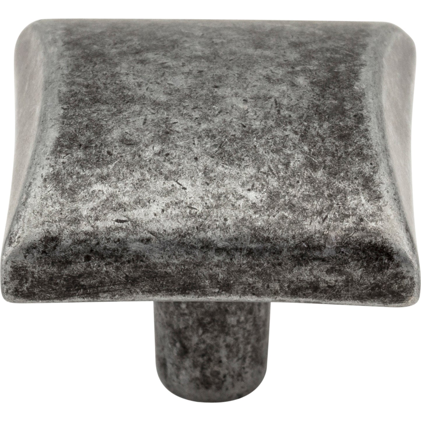 ELEMENTS 525SIM Glendale 1-1/8" Length Square Knob - Distressed Antique Silver