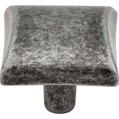 ELEMENTS 525SIM Glendale 1-1/8" Length Square Knob - Distressed Antique Silver