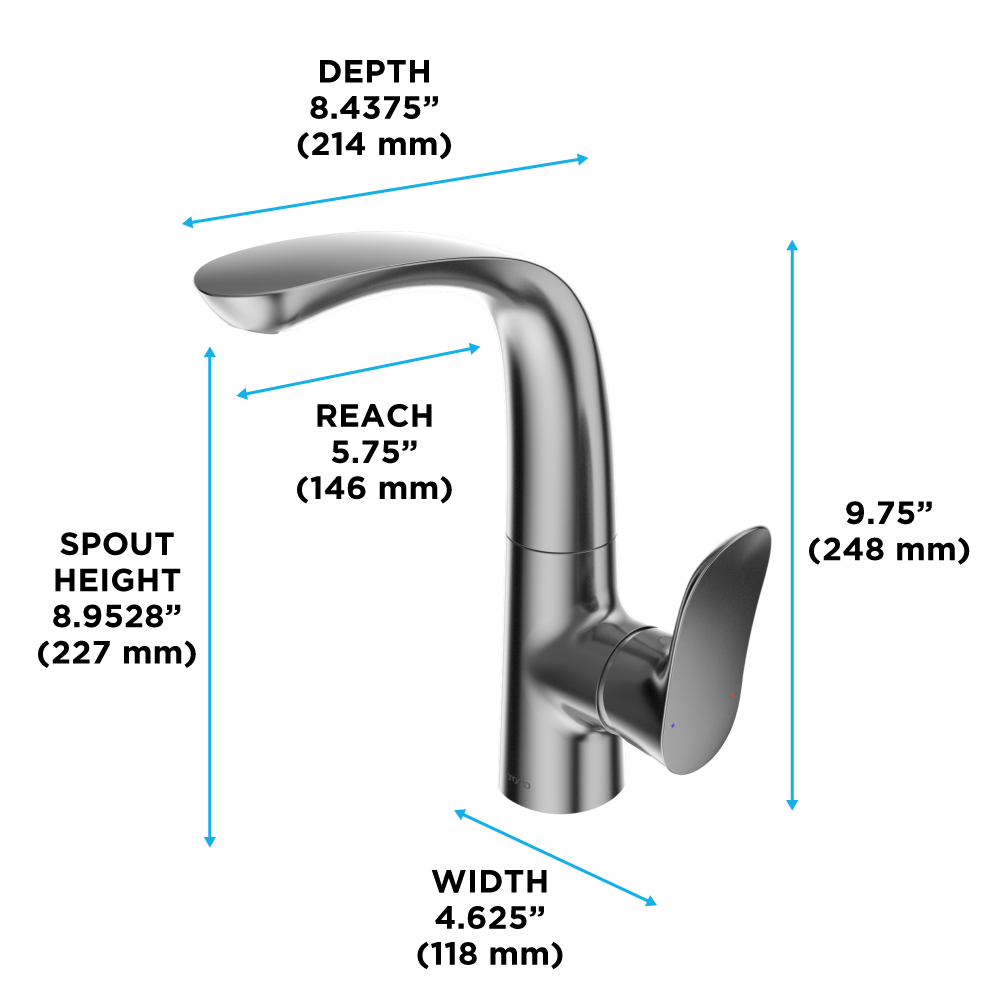 TOTO TLG01309U#PN GO 1.2 GPM Single Side-Handle Bathroom Sink Faucet with COMFORT GLIDE Technology and Drain Assembly , Polished Nickel