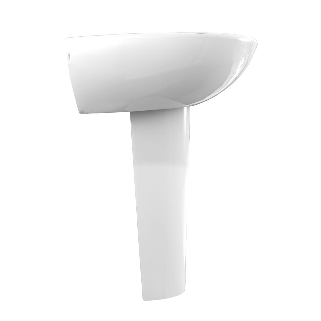 TOTO LPT241G#01 Supreme Oval Basin Pedestal Bathroom Sink With Cefiontect For Single Hole Faucets - Cotton White