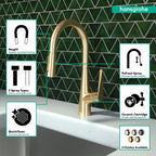 HANSGROHE 72813251 Talis S HighArc Kitchen Faucet, 2-Spray Pull-Down, 1.75 GPM - Brushed Gold Optic