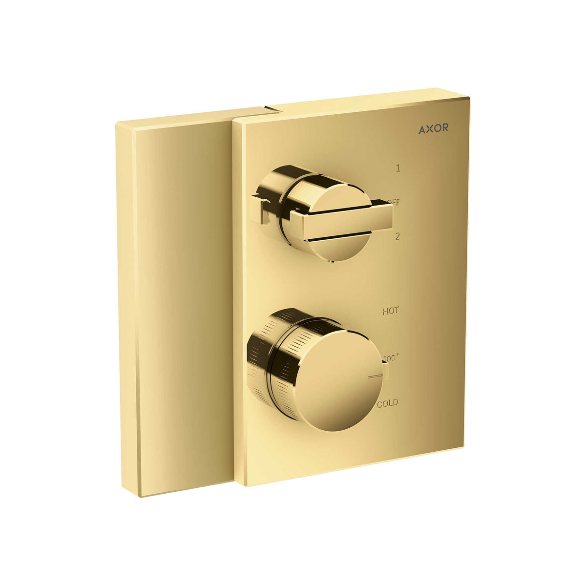 AXOR 46760991 Edge Thermostatic Trim with Volume Control and Diverter - Polished Gold Optic