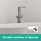 HANSGROHE 73445821 Tecturis E Freestanding Tub Filler with 1.75 GPM Handshower - Brushed Nickel