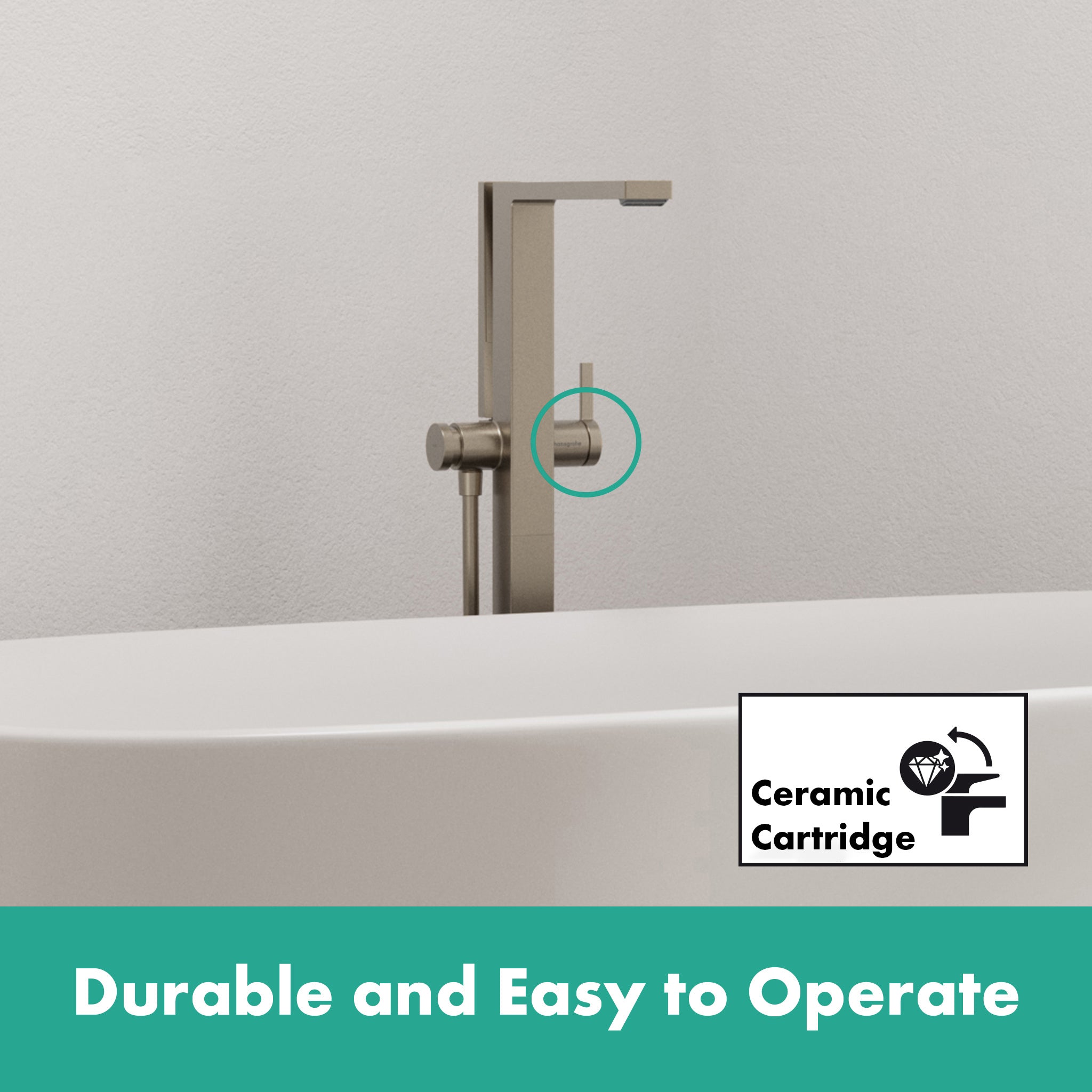 HANSGROHE 73445821 Tecturis E Freestanding Tub Filler with 1.75 GPM Handshower - Brushed Nickel
