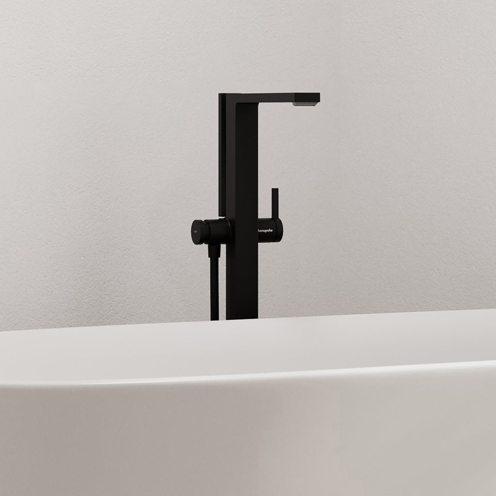 HANSGROHE 73445671 Tecturis E Freestanding Tub Filler with 1.75 GPM Handshower - Matte Black