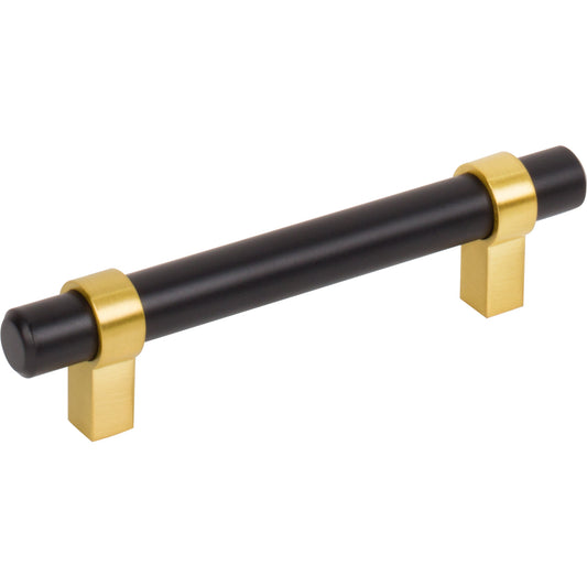 JEFFREY ALEXANDER 596MBBG Key Grande 96 mm Center-to-Center Bar Pull - Matte Black w/Brushed Gold