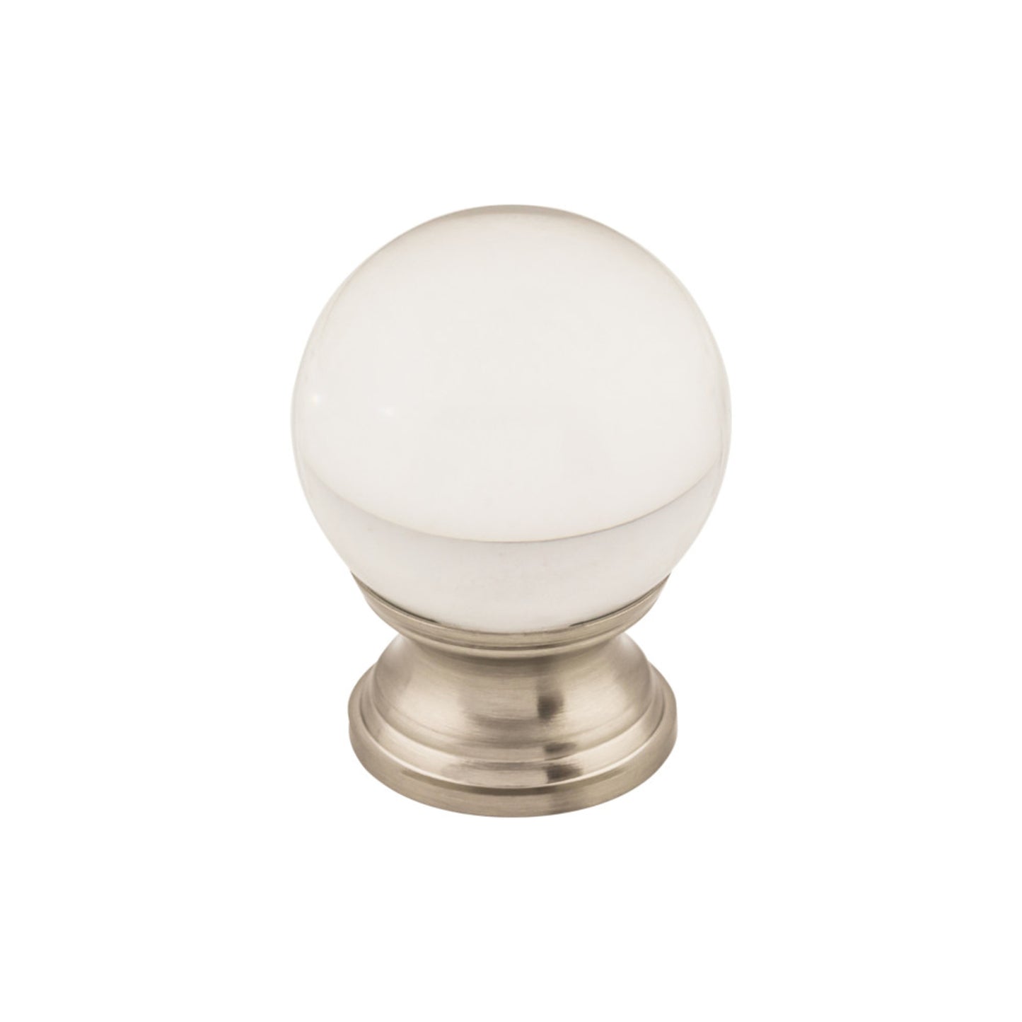 TOP KNOBS TK841BSN Clarity Clear Glass 1 3/16" Diameter Round Knob , Brushed Satin Nickel