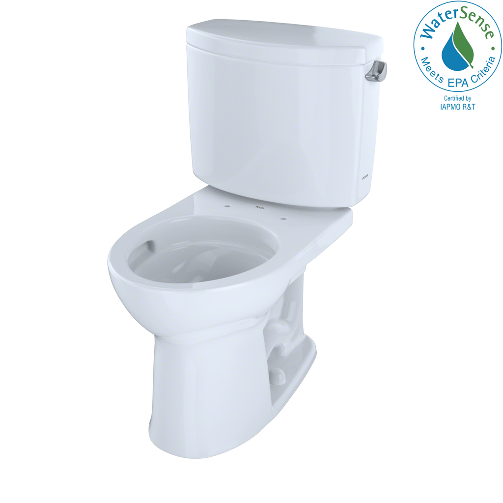 TOTO CST453CEFRG#01 Drake Ii Two-Piece Round 1.28 Gpf Universal Height Toilet With Cefiontect And Right-Hand Trip Lever - Cotton White