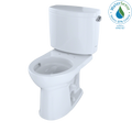 TOTO CST453CEFRG#01 Drake Ii Two-Piece Round 1.28 Gpf Universal Height Toilet With Cefiontect And Right-Hand Trip Lever - Cotton White