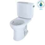 TOTO CST453CEFRG#01 Drake Ii Two-Piece Round 1.28 Gpf Universal Height Toilet With Cefiontect And Right-Hand Trip Lever - Cotton White