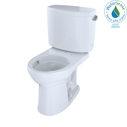TOTO CST453CEFRG#01 Drake Ii Two-Piece Round 1.28 Gpf Universal Height Toilet With Cefiontect And Right-Hand Trip Lever - Cotton White
