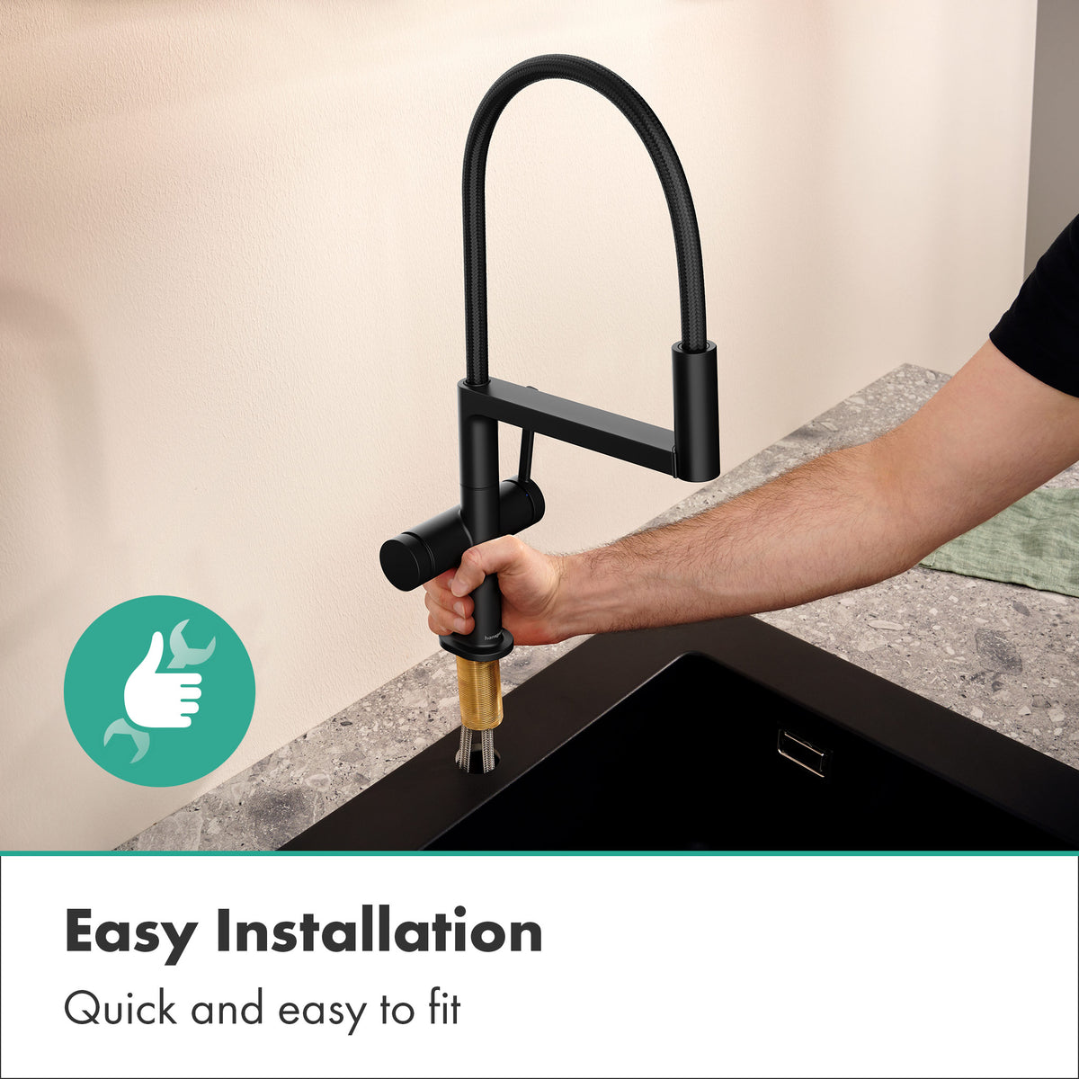 HANSGROHE 72861671 Talis N Semi-Pro PowderSpray Kitchen Faucet 1.75 GPM - Matte Black