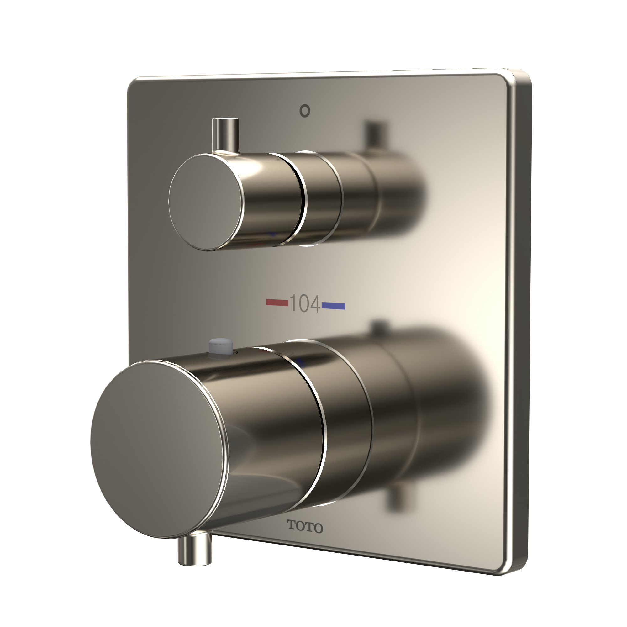 TOTO TBV02404U#PN Square Thermostatic Mixing Valve With Two-Way Diverter Shower Trim - Polished Nickel