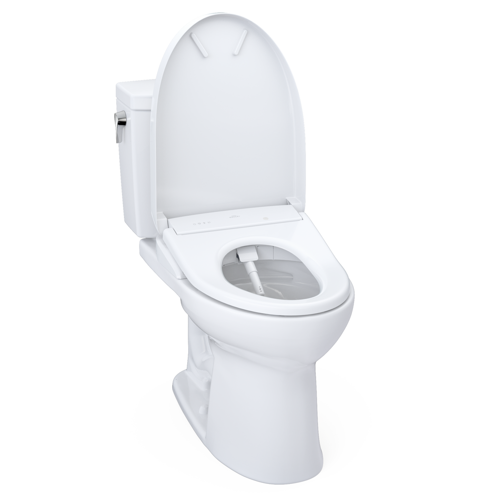 TOTO MW4544726CUFGA#01 Washlet+ Drake Ii 1G Two-Piece Elongated 1.0 Gpf Toilet With Auto Flush Washlet+ S7 Contemporary Bidet Seat - Cotton White
