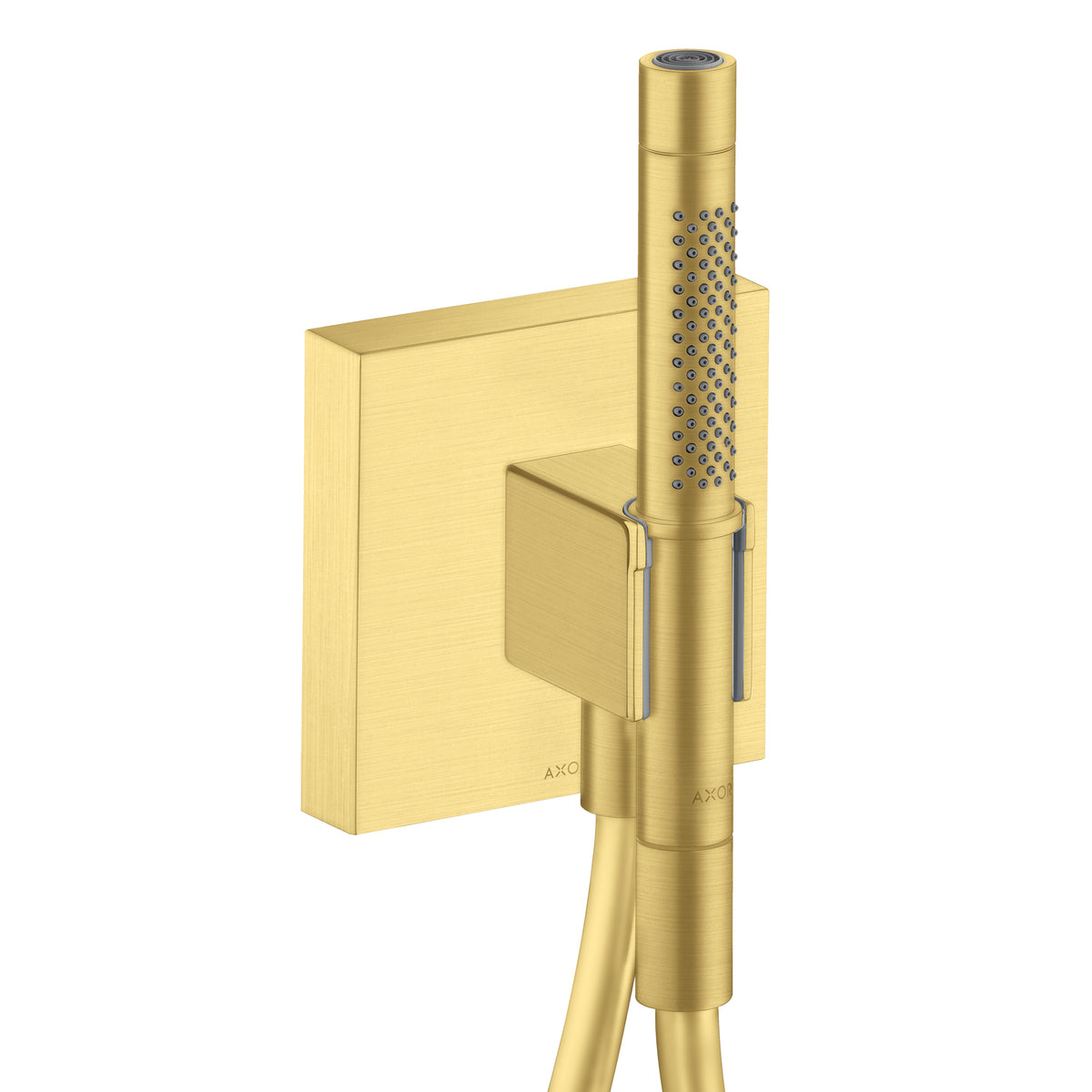 AXOR 12627251 ShowerSolutions Handshower Holder with Outlet 5" x 5" with Handshower, 1.75 GPM - Brushed Gold Optic