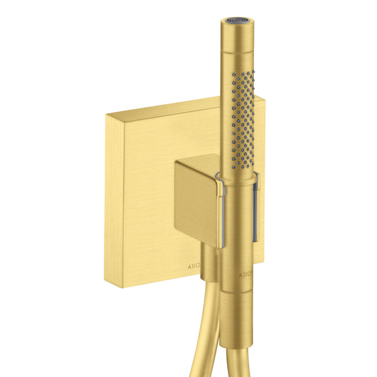 AXOR ShowerSolutions Handshower Holder with Outlet 5" x 5" with Handshower, 1.75 GPM in Brushed Gold Optic