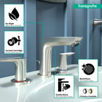HANSGROHE 71733821 Talis E Widespread Faucet 150 with Pop-Up Drain, 1.2 GPM - Brushed Nickel