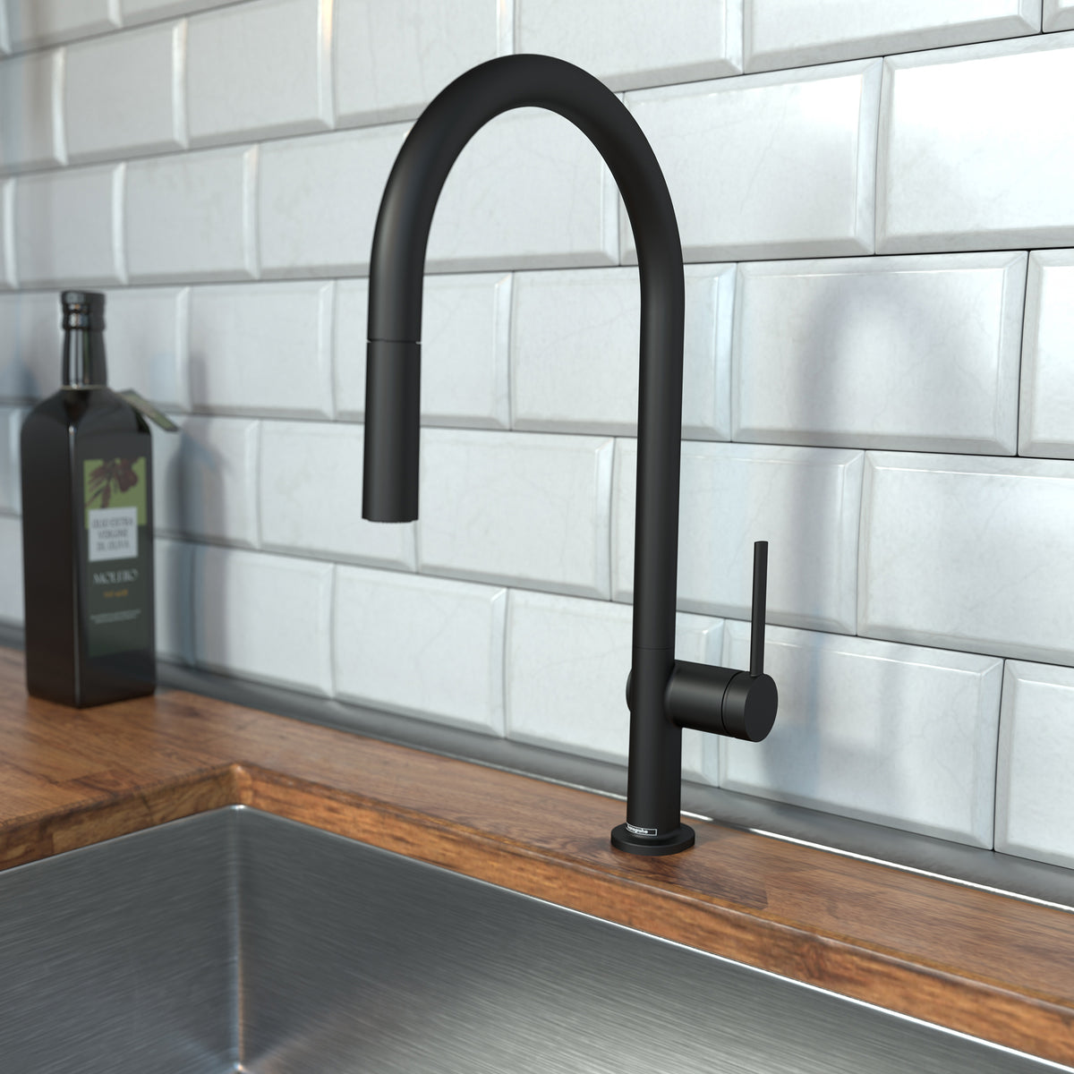 HANSGROHE 72800671 Talis N HighArc Kitchen Faucet, O-Style 2-Spray Pull-Down, 1.75 GPM - Matte Black