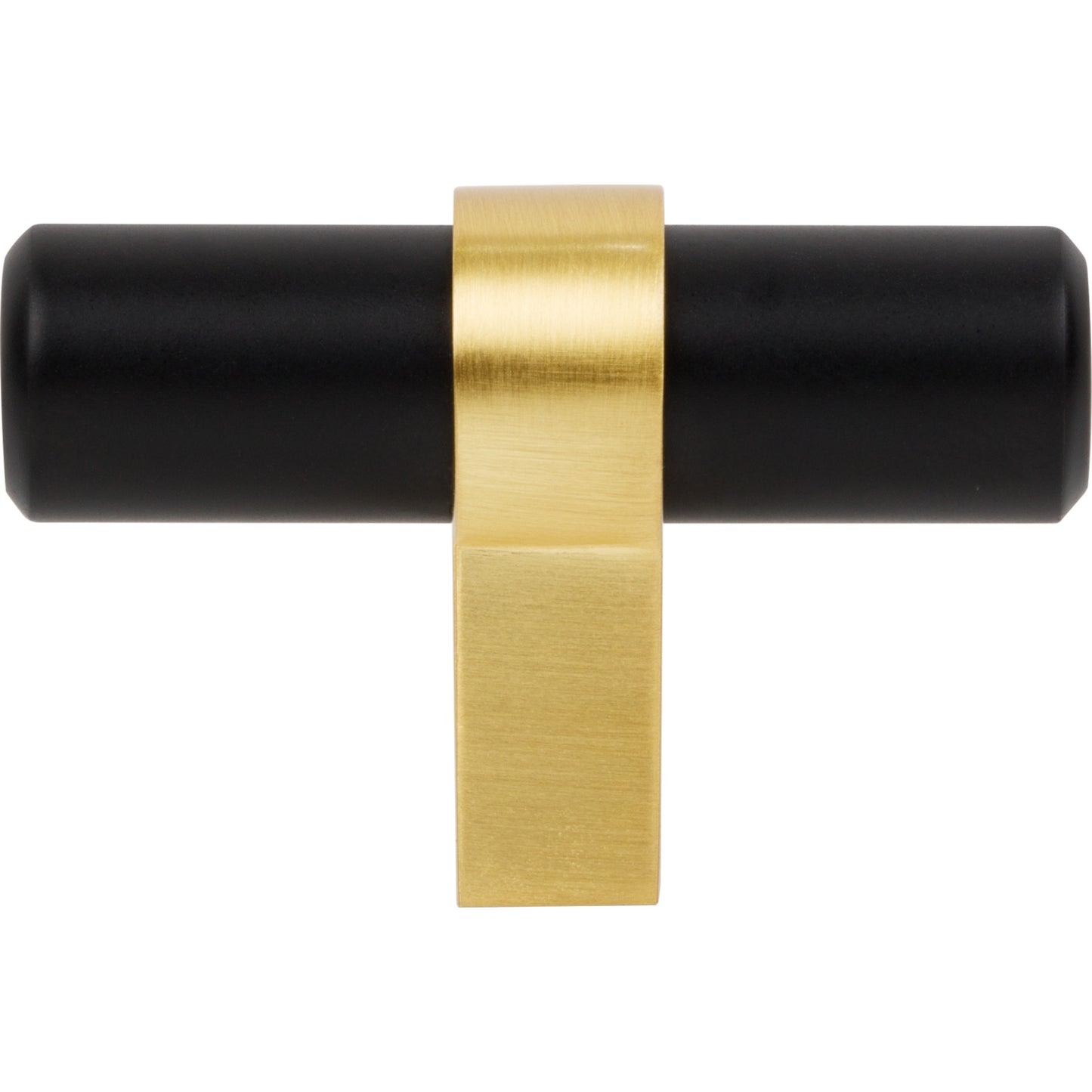 JEFFREY ALEXANDER 51MBBG Key Grande 2" Length Bar Knob - Matte Black w/Brushed Gold