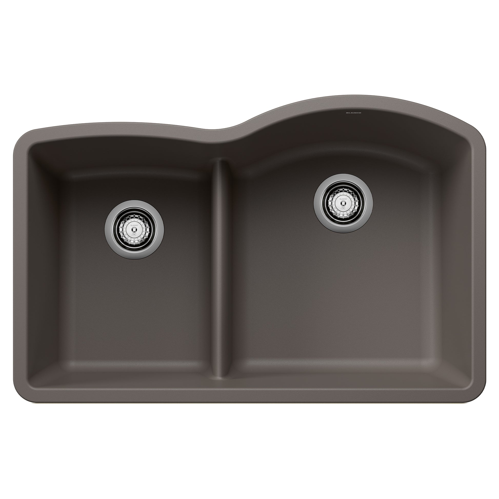 BLANCO 443103 Diamond Diamond SILGRANIT 32" 40/60 Reverse Double Bowl Undermount Kitchen Sink with Low Divide - Volcano Gray in Volcano Gray