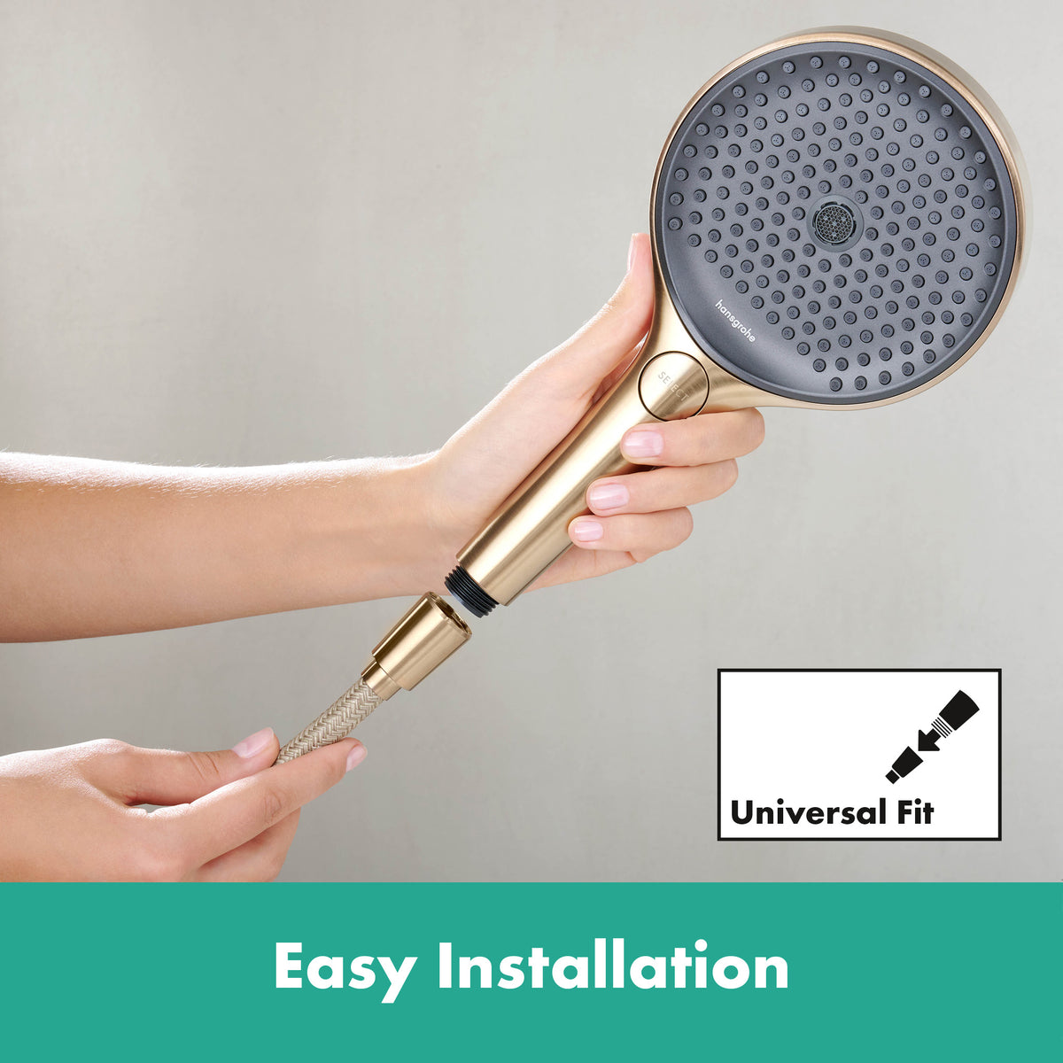 HANSGROHE 28260990 DesignFlex Textile Handshower Hose, 63" - Polished Gold Optic