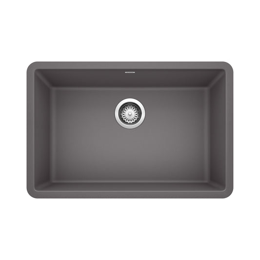 BLANCO 522427 Precis Precis SILGRANIT 27" Single Bowl Undermount Kitchen Sink - Cinder in Cinder