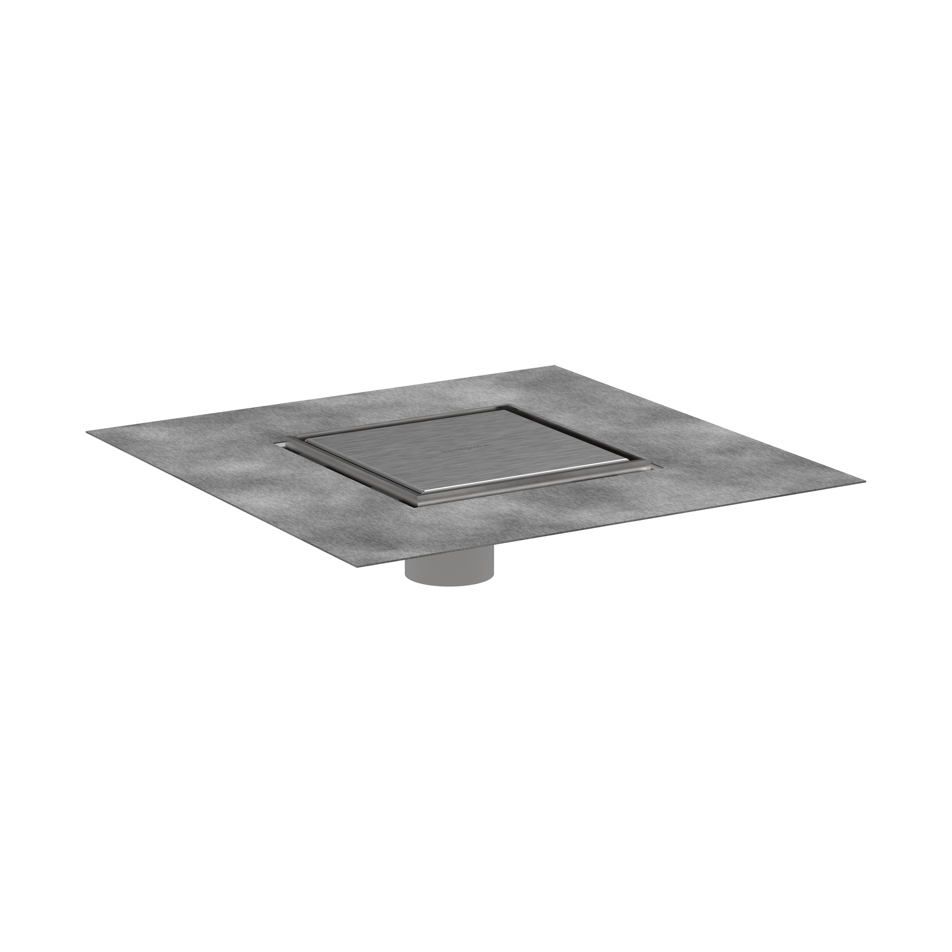 HANSGROHE 56134801 RainDrain Brilliance Point Drain Set 6"x 6" Trim Tileable Rear Cover and Rough in Brushed Stainless Steel