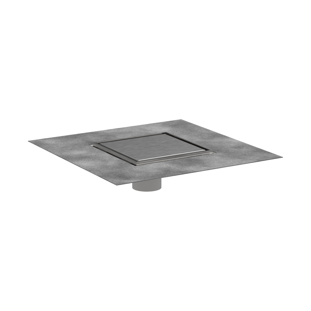 HANSGROHE 56134801 RainDrain Brilliance Point Drain Set 6"x 6" Trim Tileable Rear Cover and Rough - Brushed Stainless Steel