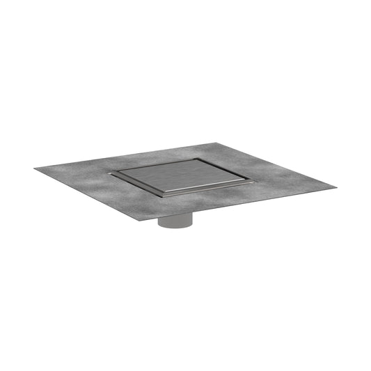 HANSGROHE 56134801 RainDrain Brilliance Point Drain Set 6"x 6" Trim Tileable Rear Cover and Rough in Brushed Stainless Steel