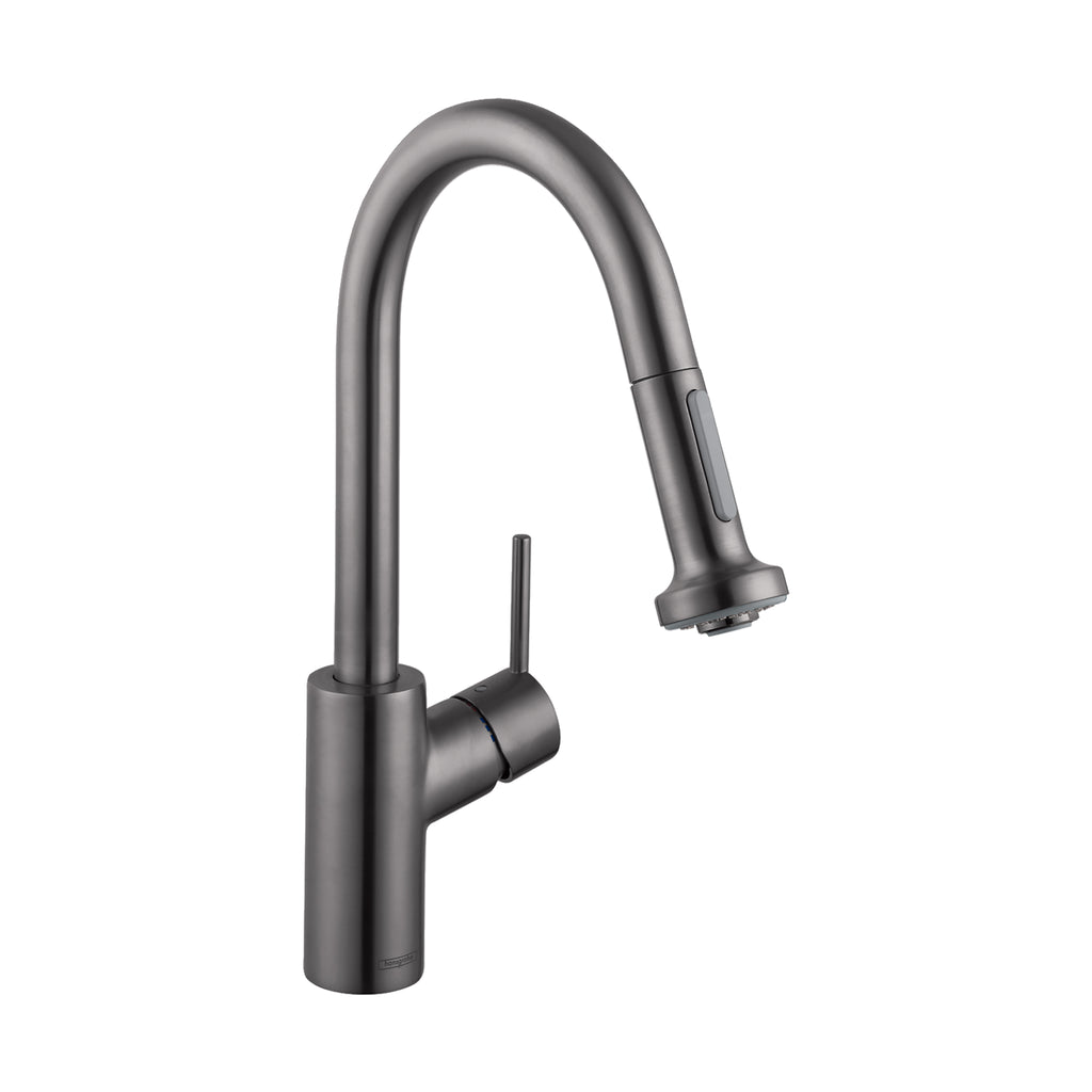 HANSGROHE 04286340 Talis S² Prep Kitchen Faucet, 2-Spray Pull-Down, 1.75 GPM - Brushed Black Chrome