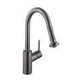 HANSGROHE 04286340 Talis S² Prep Kitchen Faucet, 2-Spray Pull-Down, 1.75 GPM - Brushed Black Chrome