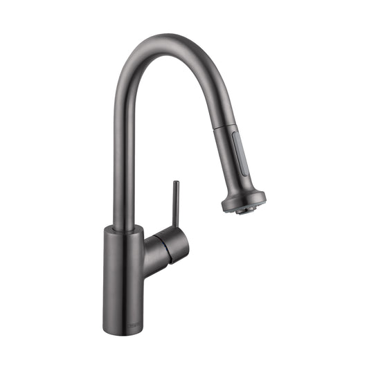 HANSGROHE 04286340 Talis S² Prep Kitchen Faucet, 2-Spray Pull-Down, 1.75 GPM - Brushed Black Chrome